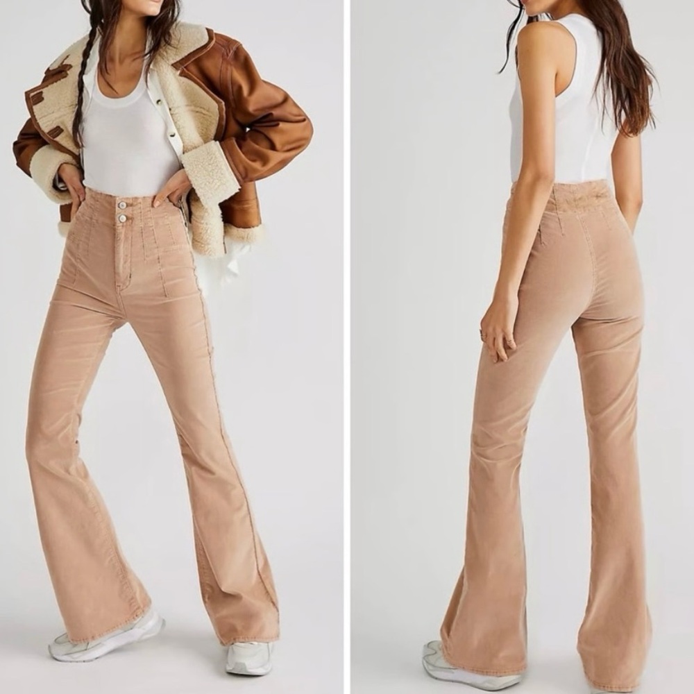 We The Free-Free People, Tan Boot Cut Flare Pants